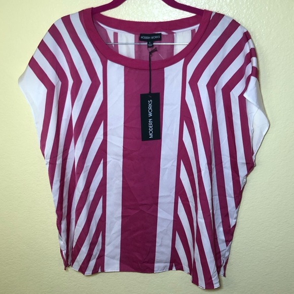 Modern works striped blouse size L - Picture 2 of 7